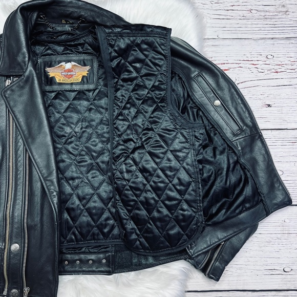 🚫SOLD!! NWOT |•HARLEY-DAVIDSON•| MEN’S PREMIUM BLACK LEATHER HARLEY-DAVIDSON - Picture 4 of 15